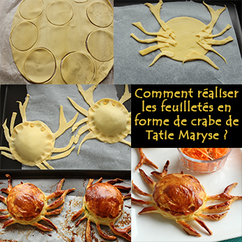 feuilletés en forme de crabe