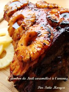 jambon de Noel caramélisé à l'ananas, plats de noël antillais