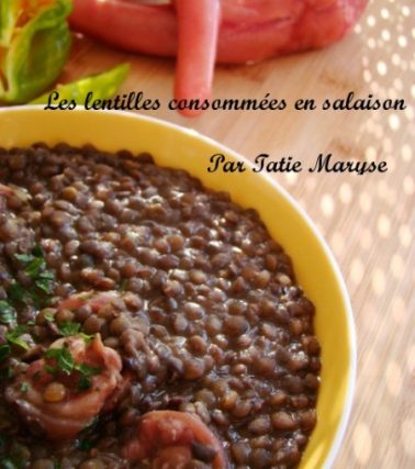 Recette des LENTILLES consommées en SALAISON à la façon des mamans antillaises