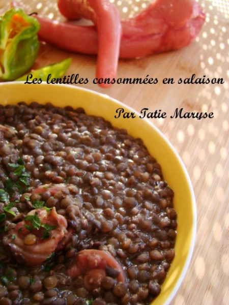 Recette des lentilles consommées