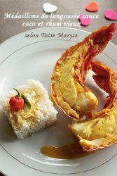 langouste à la sauce coco et rhum vieux