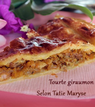 Recette de la TOURTE au GIRAUMON et lardons, selon Tatie Maryse