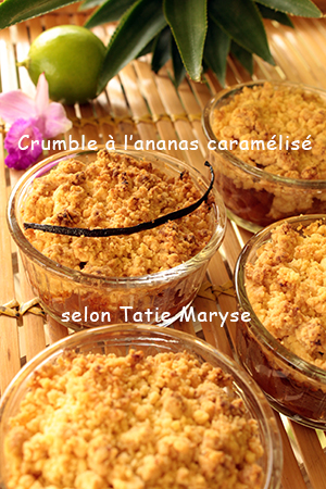 crumble rapide ananas caramélisé