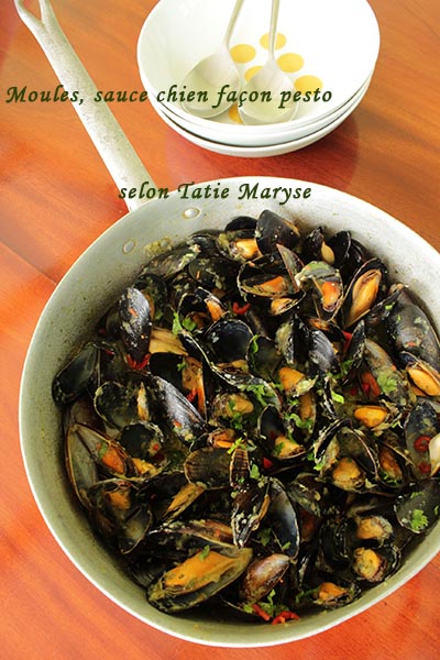 Moules au pesto