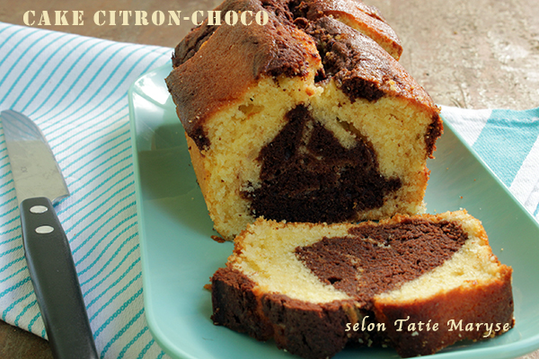 Recette du gâteau marbré chocolat citron