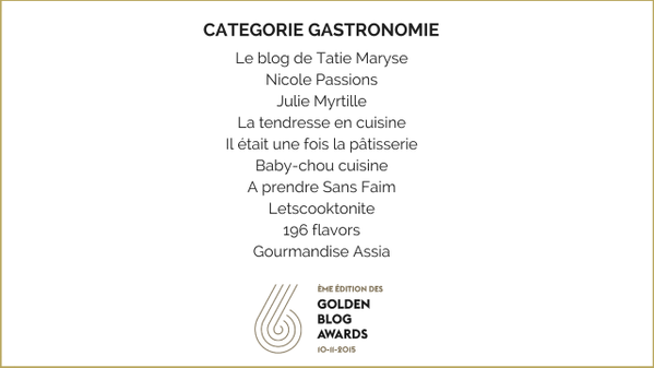 Tatie Maryse golden blog awards
