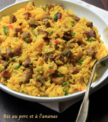 Recette du RIZ au PORC et à l'ANANAS, selon Tatie Maryse