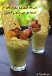 mousse de patate douce et saint-jacques