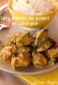 curry express de poulet à l'aubergine