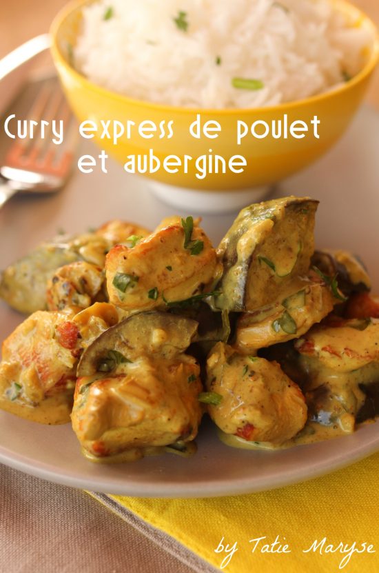 curry express de poulet à l'aubergine