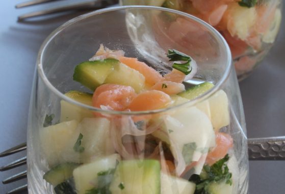 verrine saumon fumé courgette
