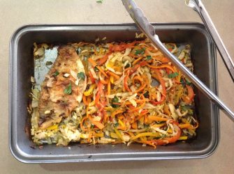 crepe aux poisson et légumes grillés