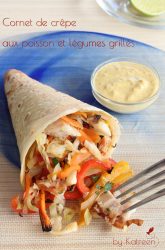 crepe aux poisson et légumes grillés