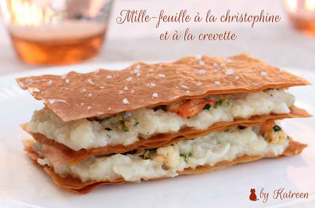 mille-feuille christophine-crevette