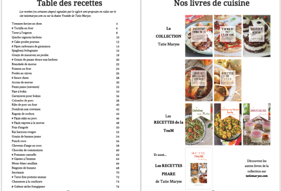 Livre Tatie Maryse cuisine des étudiants