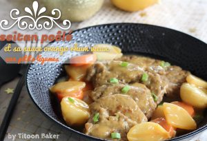 seitan poêlé sauce orange rhum vieux Antilles