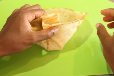 pliage crêpe aumônière