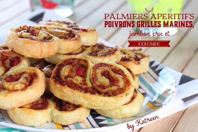 palmiers apéritifs poivrons grillés colombo