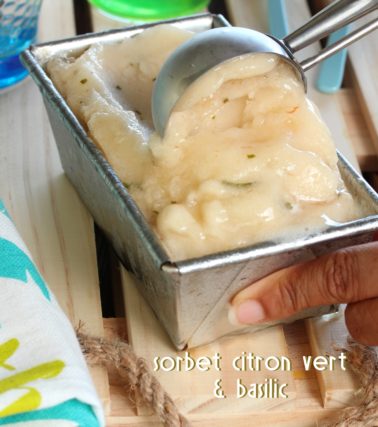 Recette du sorbet citron vert et basilic by Tatie Maryse