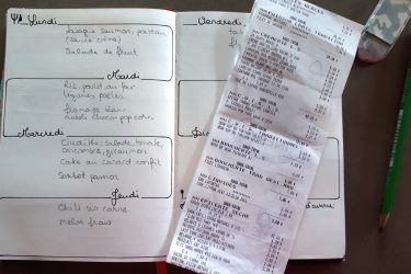 menus hebdo et courses anti gaspillage alimentaire