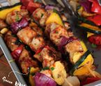 brochette de poulets sauce bbq-rhum vieux antillaise