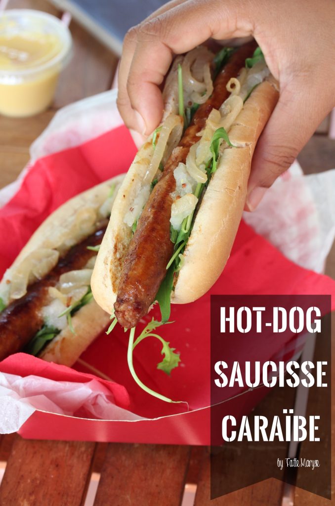 Hot-dog saucisse caraibe