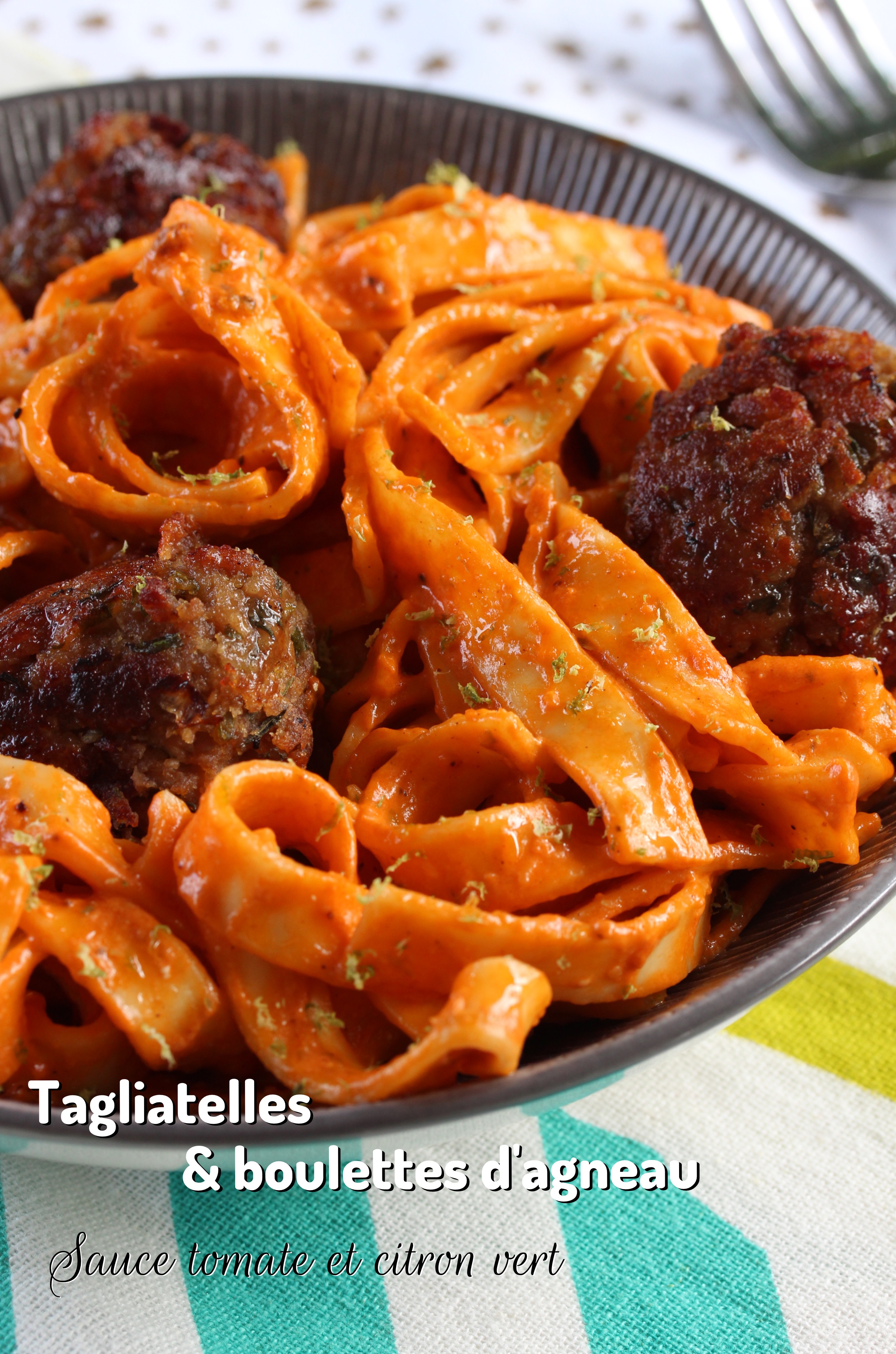 tagliatelles aux boulettes d'agneau