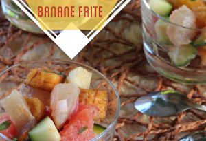 Verrine de marlin fumé et banane frite