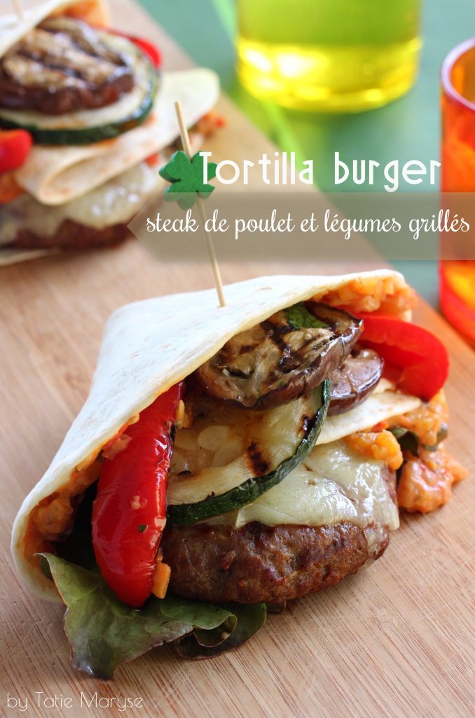 Tortilla burger au poulet