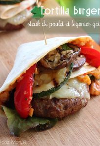 Tortilla burger au poulet