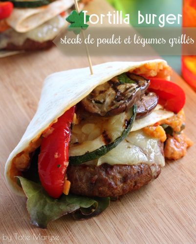 Tortilla burger au poulet