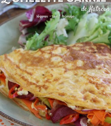 Recette de l'OMELETTE GARNIE aux légumes et lard fumé, selon Katreen