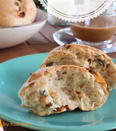 Recette des PETITS PAINS ananas et graines de courge, selon Katreen