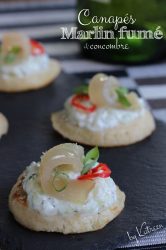 Canapés marlin fumé concombre