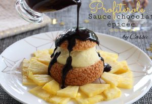 Profiterole sauce chocolat épicée