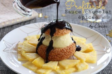 Profiterole sauce chocolat épicée