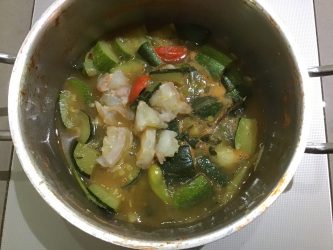 velouté courgette crevette antillais