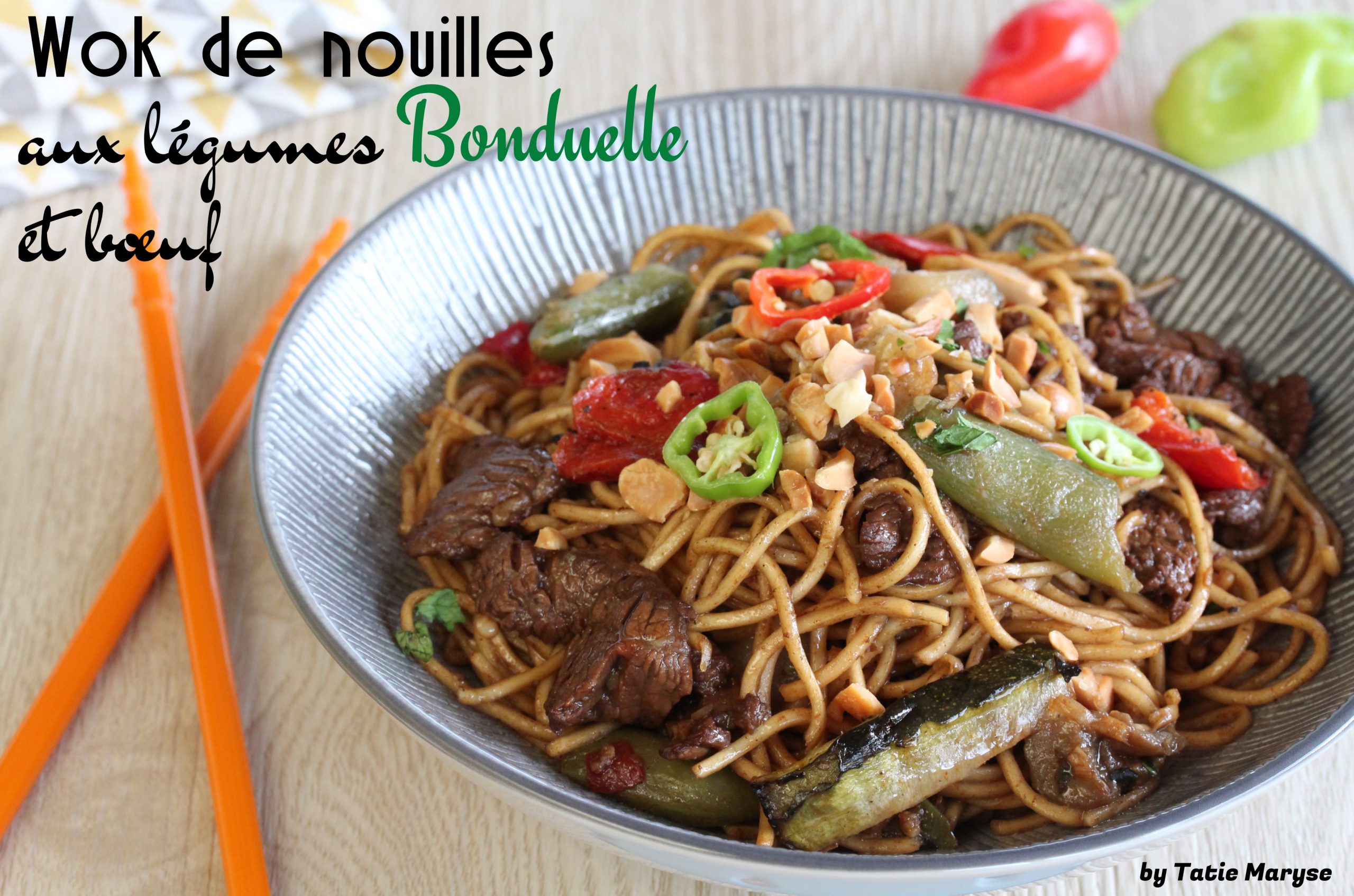 Recette Wok de nouilles aux légumes