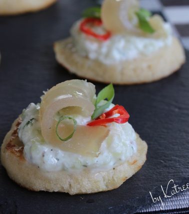 Recette des CANAPÉS de MARLIN FUMÉ & concombre, selon Katreen
