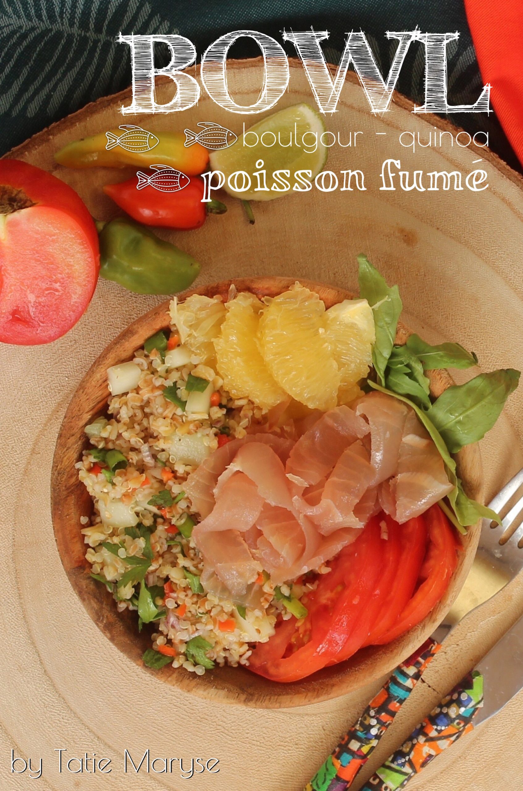 bowl boulgour quinoa et poisson fumé