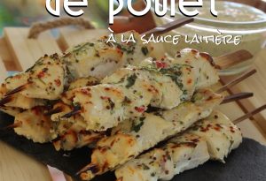 brochettes de poulet sauce laitière créole