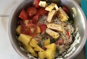 salade de riz ananas lardons fumé