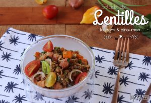 Salade de lentilles lardons giraumon