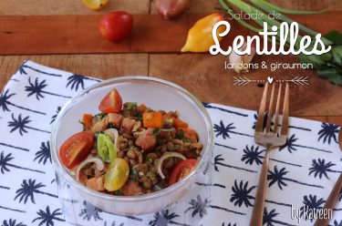 Salade de lentilles lardons giraumon