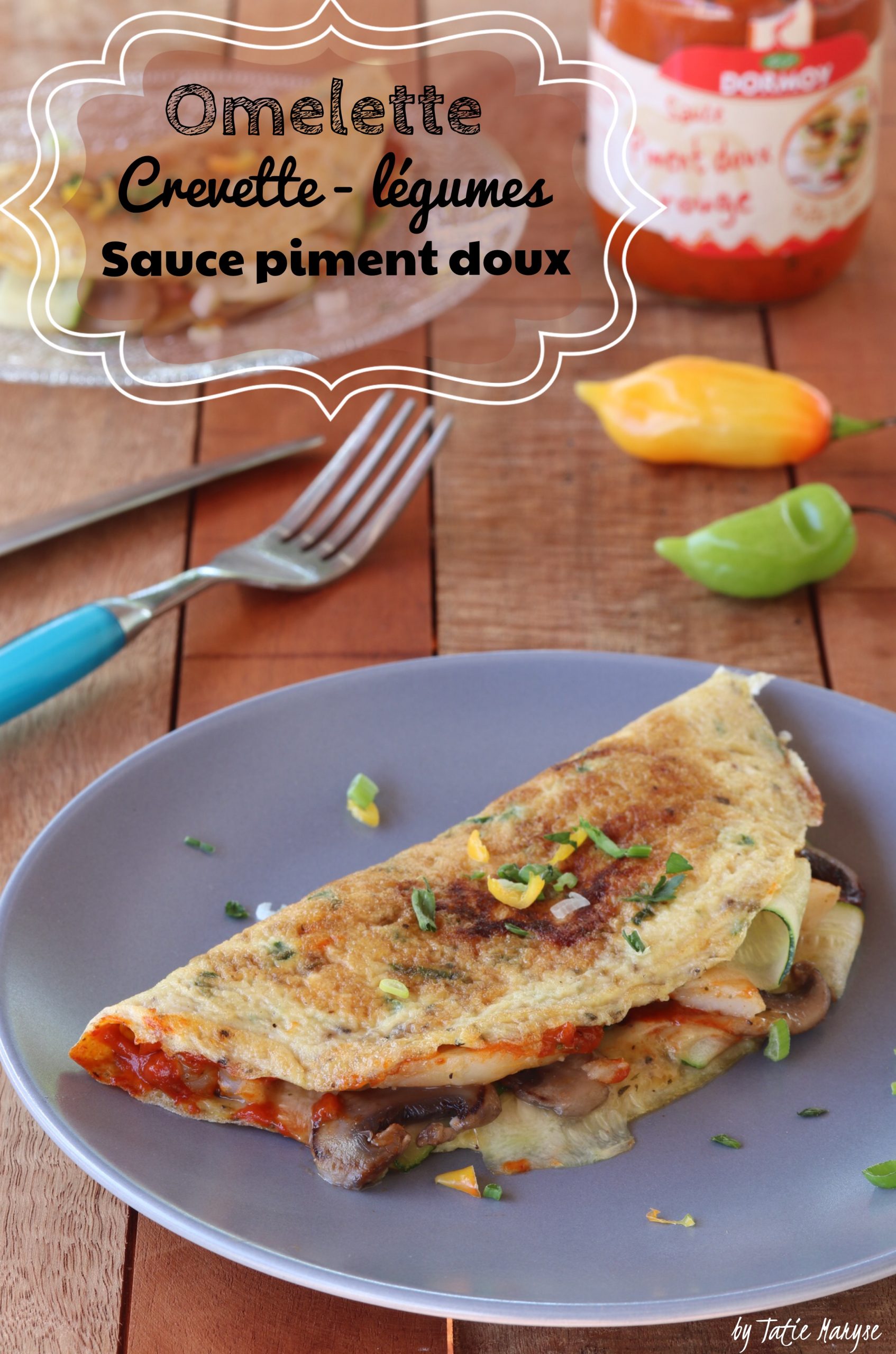 omelette crevettes piment doux rouge Dormoy