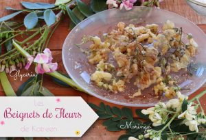 Beignets de fleurs de glycéria et moringa, façon tempura