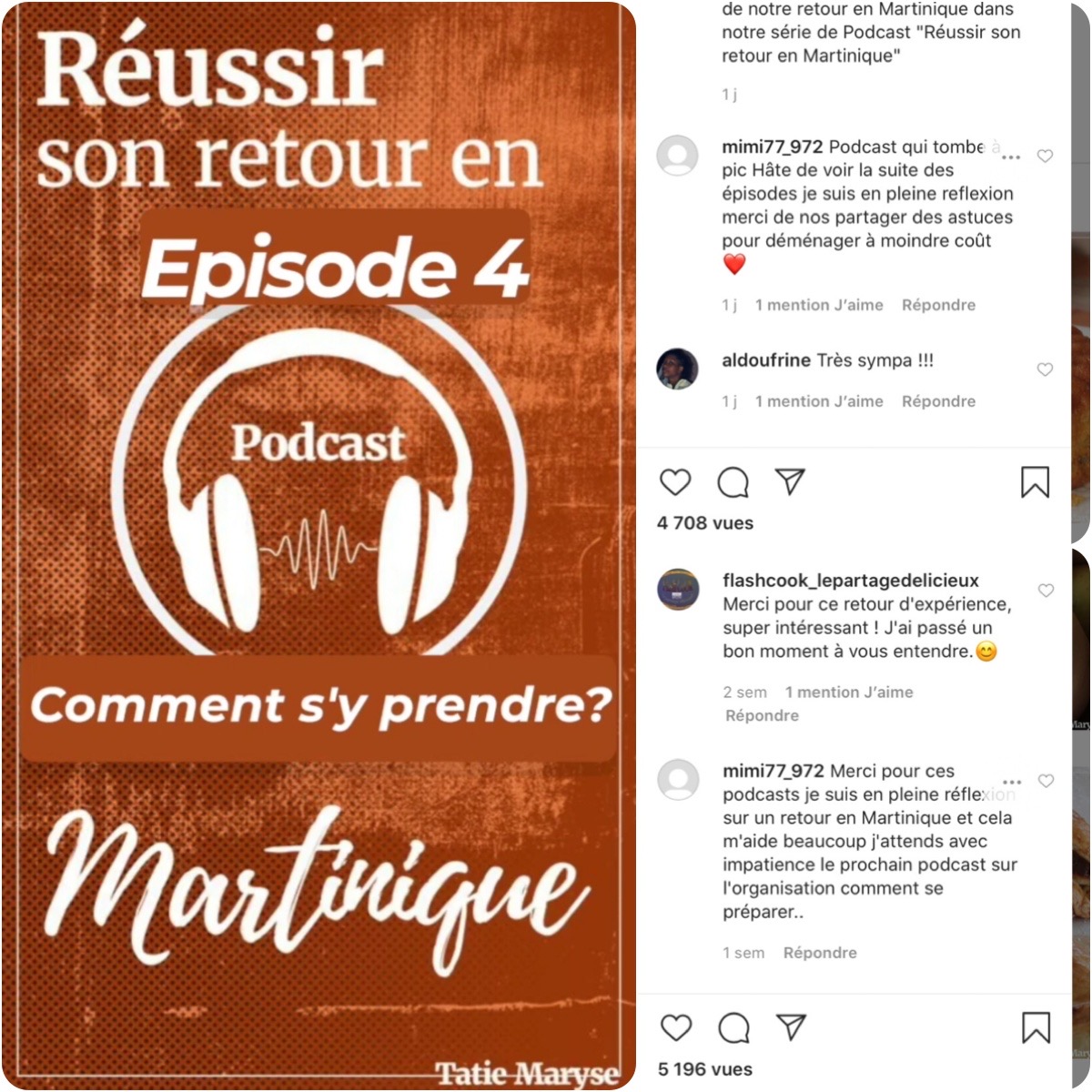 Podcast Tatie Maryse Réussir son retour en Martinique