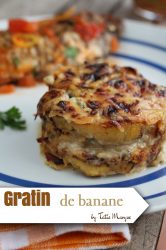 Gratin de banane jaune frite légumes antillais