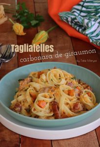 pâtes carbonara de giraumon