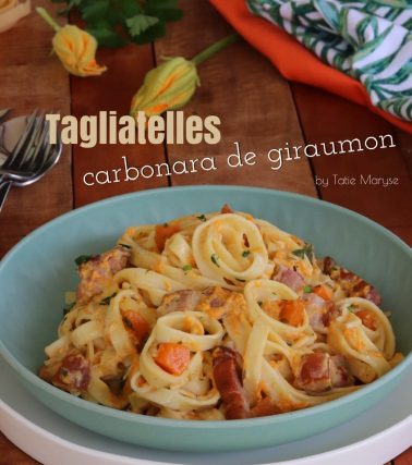 🎥 Recette des PÂTES alla CARBONARA de GIRAUMON (ou potiron), selon Tatie Maryse